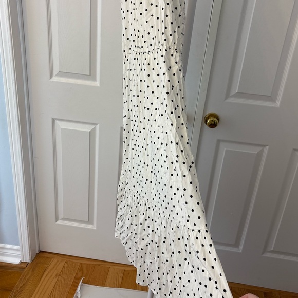 Banana Republic White & Black Polkadot Sleeveless Maxi Dress Size Small Cotton - Picture 7 of 14
